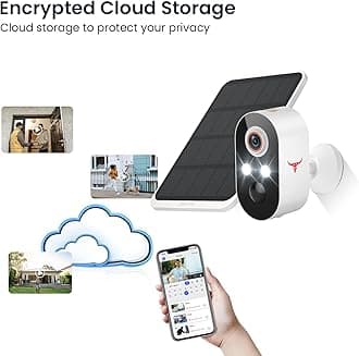 FameVibe 1080p Solar Security Camera Wireless, Smart AI Human Detection, 2-Wa...