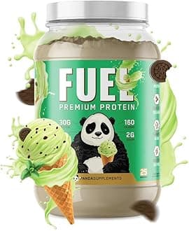 Underground Bio Labs Panda Fuel Premium Protein Whey,Hydrolyzed Collagen,Casein,Probiotics, Enzymes, Keto Friendly,Time Release, 25 Servings (2.5 Pound, Mint Chocolate Ice Cream)