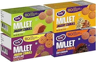Chota Pack Biscuits Combo Pack - Millet Jaggery Cookies X 4 | Millet biscuits | Sugarfree Biscuits