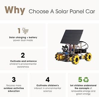 Robotics Kit for Kids Ages 8–12,ACEBOTT STEM Robot Car with Solar Powered,Compatible with Arduino & Scratch,STEM Toys for Boys Ages 8–12,App & Remote Control,Programmable ESP32,Gift for Boys and Girls