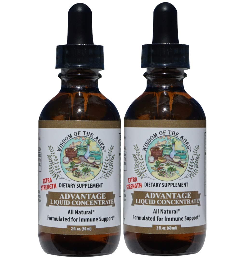 Advantage Liquid Concentrate 2 Pack Natural Immune Support with The Power of Grapefruit Seed Extract, Green Tea and Jasmine Tea. (2 Bottles) 2 fl oz Each.
