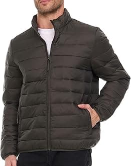 Packable Puffer Jacket Men, Warm Lightweight Winter Jackets for Men