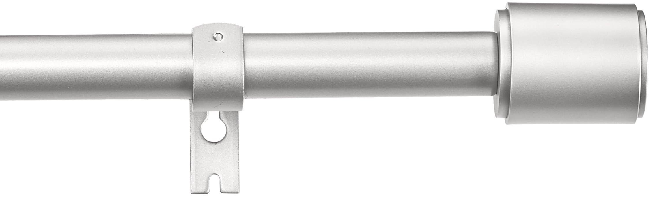 Amazon Basics Adjustable 1-Inch Heavy Duty Curtain Rod for Windows, Cap Finials, 72" to 144", Nickel