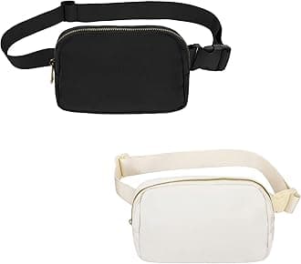 VOROLO Fanny Pack Crossbody Bag For Women And Men Belt Bag Gift For Women Bum Bag with Adjustable Strap for Sports Black+White