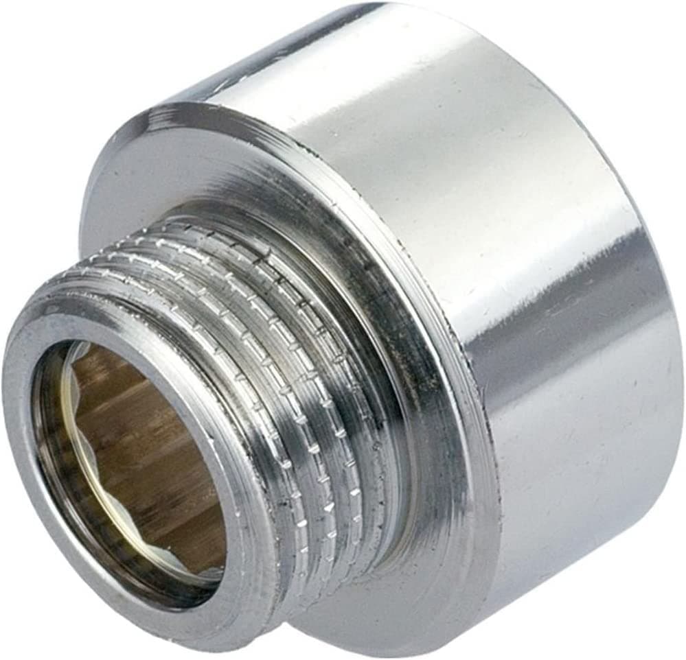 Brass Reducer adaptor Nipple for Pipe Chrome Plated 3/4 Female x 1/2 male BSP Thread for pipe Connection Reducer Fittings Male-Female | Outer Diameter 1/2" | Inner Diameter 3/4"