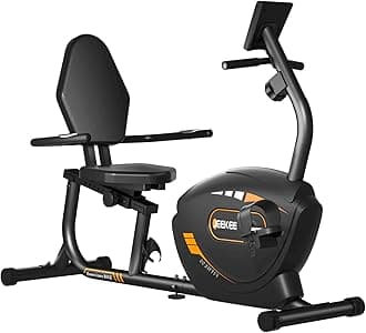 JEEKEE Recumbent Exercise Bike for Seniors,Stationary Bikes for Home, 400LB Capacity & 16 Levels Magnetic Resistance, Heart Rate Handle