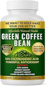 Heaven's Gate Green Coffee Bean Extract Capsules - Standardized to 50% Chlorogenic Acids - 1000 mg per Serving - 60 Capsules - Non-GMO, Gluten-Free, Made in USA