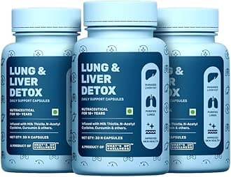 What's Up Wellness Lung & Liver Detox Supplement Capsules with N-Acetyl Cysteine and Milk Thistle, For Fatty Liver, 90 Capsules