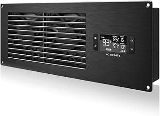 AC Infinity AIRFRAME T7 Black, High-Airflow Cooling Fan System 17", Exhaust Airflow, for AV Equipment Rooms, Closets, and Enclosures