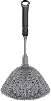 MR.SIGA Microfiber Delicate Duster, Comfortable Non slip Handle, Detachable Washable Duster Head, Grey & Black