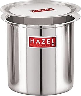 HAZEL Steel Milk Pot with Lid | 5000 ml Stainless Steel Milk Boiler Container | Milk Boiling Vessel Gunj for Kitchen