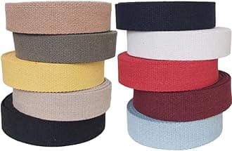 Heavy Cotton Webbing 1 1/2 Inch - Straps for Arts and Crafts - 5, 10, 25, or 50 Yards, Over 10 Colors (White, 10 Yards)