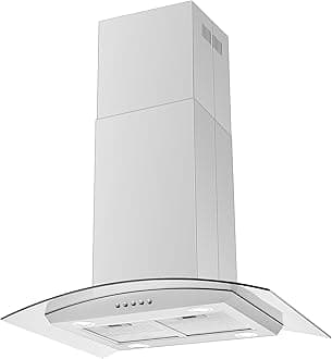 30 inch Island Range Hood Stainless Steel 700 CFM Push Button Control Kitchen Exhaust Ventilation Fan with 5-layer Mesh Filters, Large Airflow Capacity Ceiling Mount Vent Hood