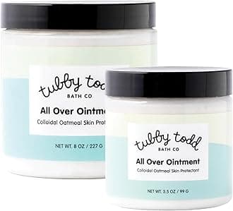 TUBBY TODD All Over Ointment - Baby Eczema Cream, Everyday Multi-Purpose Sensitive, Dry, Irritation Baby Skin Relief Cream, Steroid & Gluten Free, Fragrance Free, 3.5 oz & 8oz, 2 Pack