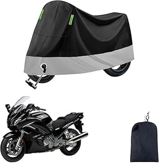 Motorcycle Cover, Thick, Windproof, Dustproof, Rainproof, Waterproof, Snowproof, UV Protection, UV Protection, Anti-Theft, Durable, 6.5 ft (2.5 m) Windproof Belt, One-Touch Buckle, Locking Hole