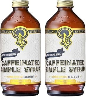 Portland Syrups - Caffeinated Simple Syrup - Premium Beverage Concentrate for a Boost of Clean Energy - Add to Soda, Cocktails, Tea, Coffee Drinks, and More - 12 oz with 24 Servings (Pack of 2)