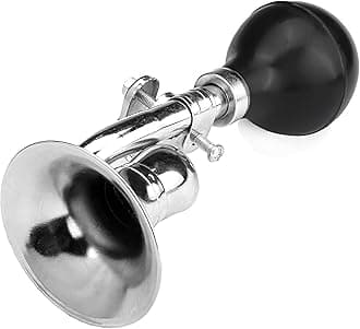 Coolrunner Bugle Horn, Retro Clown Siren, Kids Bike Hooter, Classic Vintage Metal Twist Loudspeaker Snail Air Horn for Vehicles, Bicycles, Golf Cart
