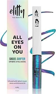 Holographic Eyeliner 4g - Jade Jive With Ombre Shimmery Finish | Long Lasting, Waterproof, Smudge Proof Liquid Eyeliner | Quick Drying Formula With Monochrome Effect - Shade (Purple Blue)