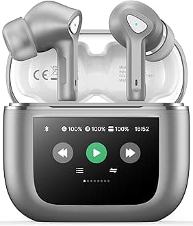 Wireless Earbuds Bluetooth 5.3 Headphones 50H Playtime Deep Bass Stereo Ear Buds with Mic IPX7 Waterproof Comfort Lightweight in Ear Earphones for Pad Android/iOS Phones Gifts for Women Men