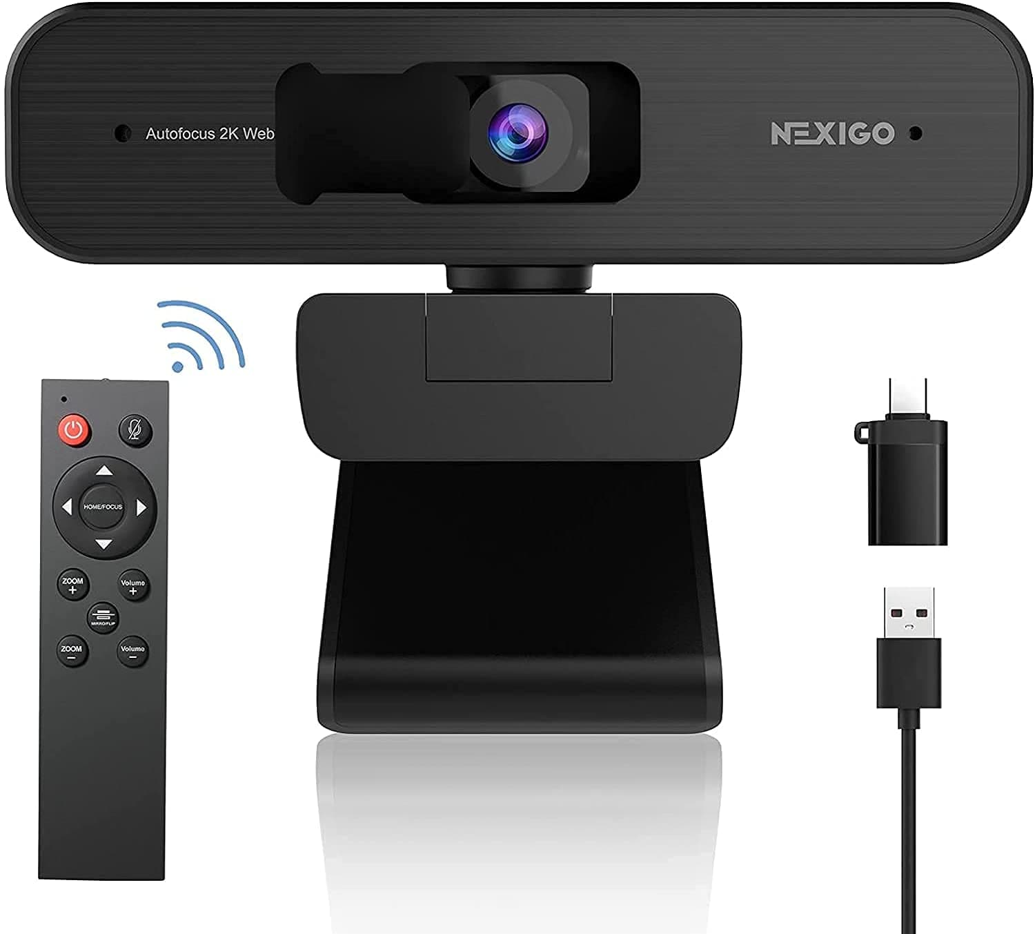 NexiGo N940P 2K Zoomable Webcam with Remote and Software Controls | Sony Starvis Sensor | 1080P@60FPS | 3X Zoom | Dual Stereo Microphone, for Zoom/Skype/Teams/Webex (Black)