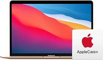 2020 Apple MacBook Air Laptop: Apple M1 Chip, 13” Retina Display, 8GB RAM, 256GB SSD Storage, Backlit Keyboard, FaceTime HD Camera, Touch ID. Works with iPhone/iPad; Gold with AppleCare+ (3 Years)