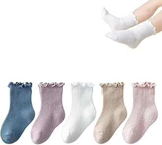 Baby Toddler Girls Ruffle Socks Newborn Infant Girl's Knee High Solid Cotton Long Socks