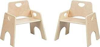 ECR4Kids Stackable Wooden Chair for Toddlers, Weaning Chair for Kids, Children's Seating Set for Homes, Classrooms and Daycares, 10in Seat Height, 2-Pack