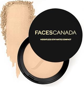 FACESCANADA Weightless Stay Matte Finish Compact Powder - Natural, 9g Non Oily Matte Look Evens Out Complexion Hides Imperfections Blends Effortlessly Pressed Powder For All Skin Types