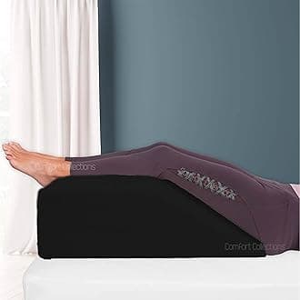 Leg Rest Wedge Pillow - Memory Foam Clinical Therapeutic Grade Post Surgery Bed Rest Recovery Leg Back Hip Pain Circulation Elevating Leg Pillow COLOUR: Black