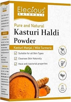 Elecious Kasturi Haldi Powder for Natural Finish face (100 grams) | Wild turmeric powder for glowing skin | Kasturi Manjal for All Skin types| 100% Natural, Chemical-free, Perseverative-free