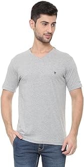 Athleisure Men T-Shirt - Cotton Rich - Smart Tech, Easy Stain Release, Anti Stat, Ultra Soft, Quick Dry_60001_Grey Melange_L