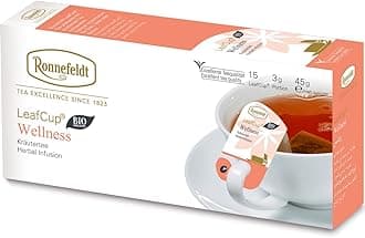 LeafCup Wellness Chai – Caffeine-Free Loose Leaf Herbal Tea with Rooibos, Anise & Mint – 15 Individually Wrapped Tea Bags