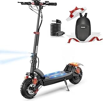 iScooter iX6 Electric Scooters for Adults, 11" Off Road Tires Electric Scooter, 60KM Range, 48V 15Ah Battery Fast Foldable E Scooter,4 Shock Suspension,Adjustable Height,NFC Card Switch