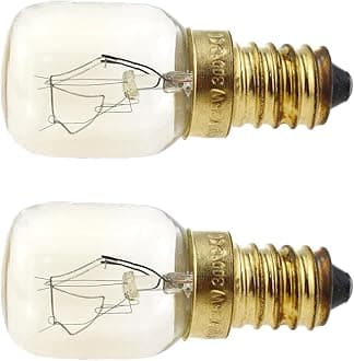 2PCS Microwave Light Bulb 25W E14 Heat Resistant Oven Bulb 300 Degrees Celsius 220-240V 360 Degree Beam Angle Suitable for Sewing Machines and Small Appliances