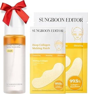 SUNGBOON EDITOR Melting Collagen Set (Deep Collagen Melting Patch 6pcs, Barrier Serum Mist), Real Collagen Care for Puffy Eyes and Neck Wrinkles, Best Gifts for Mom | Christmas Gift Sets