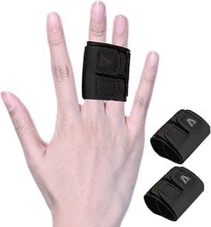 Finger Splint Trigger Finger Brace Adjustable Finger Sleeve Buddy Wraps Compression Finger Support Mallet Finger Support for Arthritis Pain Sport Injuries (Double, M)