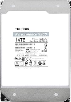 Toshiba X300 14TB Performance & Gaming 3.5-Inch Internal Hard Drive - CMR SATA 6 Gb/s 7200 RPM 512 MB Cache - HDWR51EXZSTA