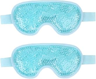 NEWGO Cooling Eye Mask for Puffy Eyes, Reusable Hot Cold Therapy Gel Cold Eye Mask for Migraine, Headache, Dark Circles, Dry Swollen Eyes, Sinus Pain-Light Blue-2Pack