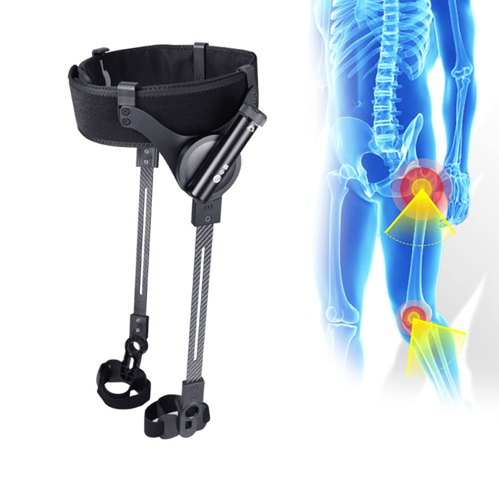 Lightweight Upright Walker, Bionic Body Power Walkers Mobility Walking Leg Training Aids Portable Mobility Walking Aids for Disabled Elderly (Color : Both Legs, Size : S)