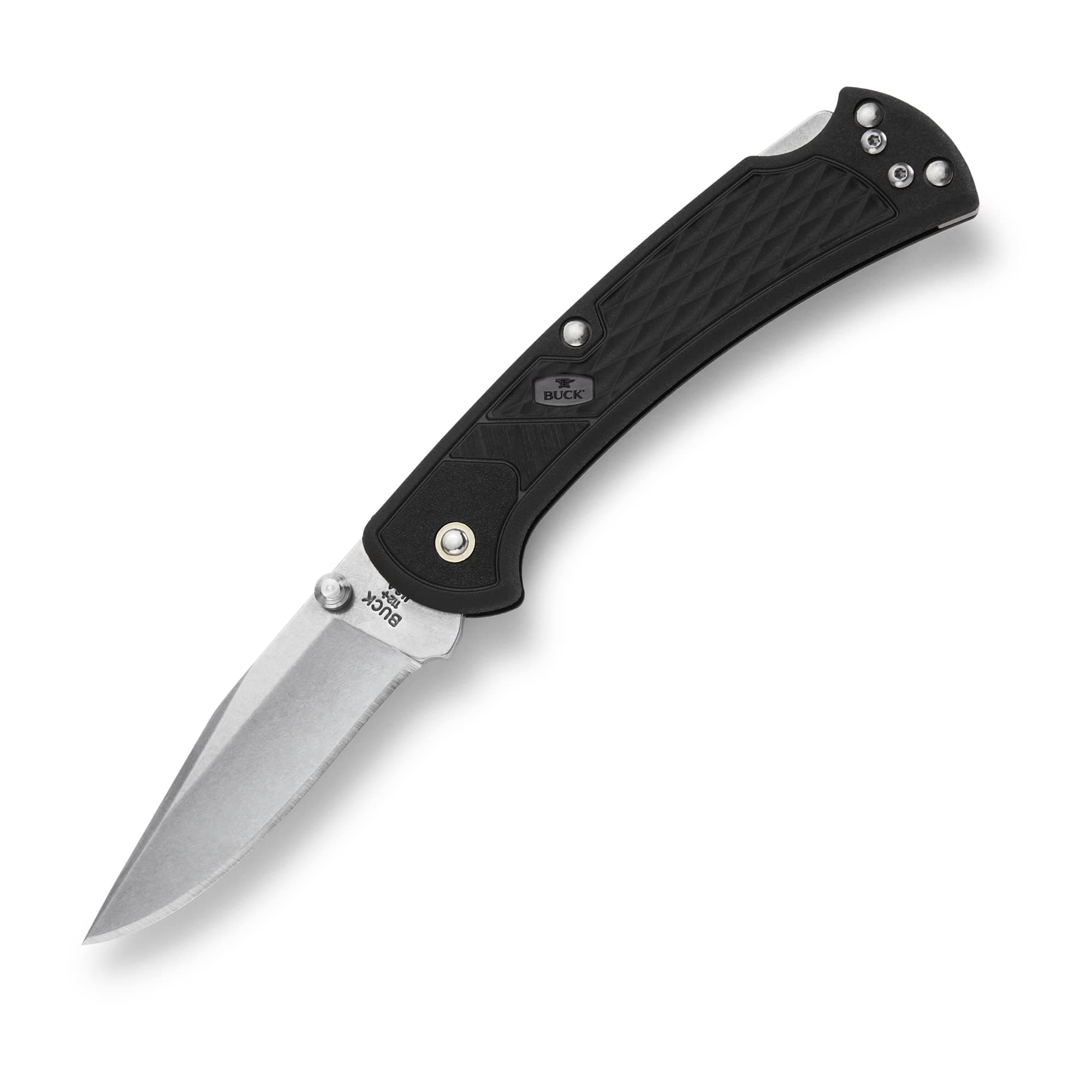 112 Slim Select Folding EDC Knife, 3” Pocket Knife Blade, Nylon Handle, 420HC Stainless Steel Modified Clip Point Folding Blade, Made in the USA, Black, 2.5 oz