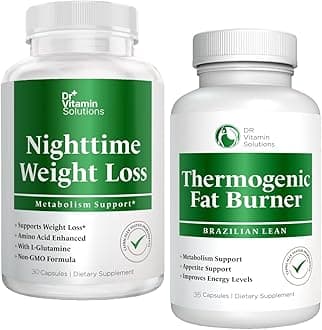 DR. Vitamin Nighttime Fat Burner Supplements, 30 Capsules and Dr Vitamins Thermogenic Fat Burner for Women and Men, 35 Capsules
