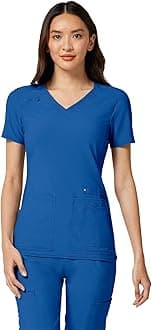 Women's Medical Scrub Top Iflex V-Neck Knit Panel Top - CK605