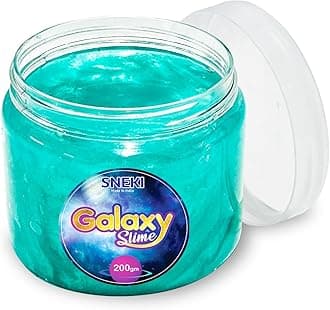 (200gm) Green Galaxy Slime for Kids DIY Fruit Scented Metallic Magic Toy Slimy Slime Gel Jelly Putty Art Toys Birthday Gift Box for Boys Girls 3 to 10 Years