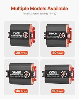 VEVOR 12V 30A DC to DC Battery Charger, 375W, On-Board Battery Charger for Lead-Acid, Lithium, AGM, Gel, and Flooded Batteries, Smart Multi-Stage Charging, for RVs, Commercial Vehicles, Boats, Yachts