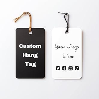 100 pcs Custom Hang Tags,Personalized Your Logo and Text Price Tags Jewelry Hang Tags Labels (1.75x3.5 inch)