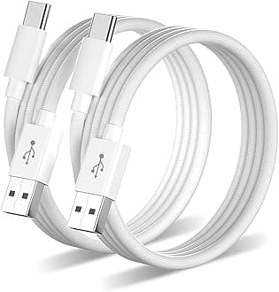 [6.6ft 2-Pack] iPhone 16 Pro Max CarPlay USB-C Cable MFi Certified Woven iPhone 16 Car Charger USB A to Type C Charge Cord Fast Charging for Apple iPhone 15 Pro Max/15Plus/16 Plus, iPad 10 (White)