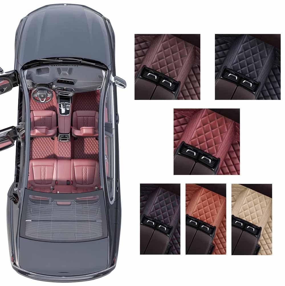 Custom Personalized Floor Mats ,Luxury Full Coverage All Weather Car Floor Mats,Anti-Slip Leather Car Mat Set ,Custom Floor Mat, for 99% of Cars, Trucks & SUV. (Streak Pure red)