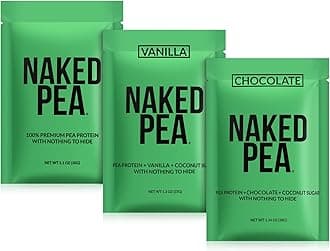 NAKED nutrition Vegan Sample Pack Pea, Chocolate Pea, and Vanilla Pea