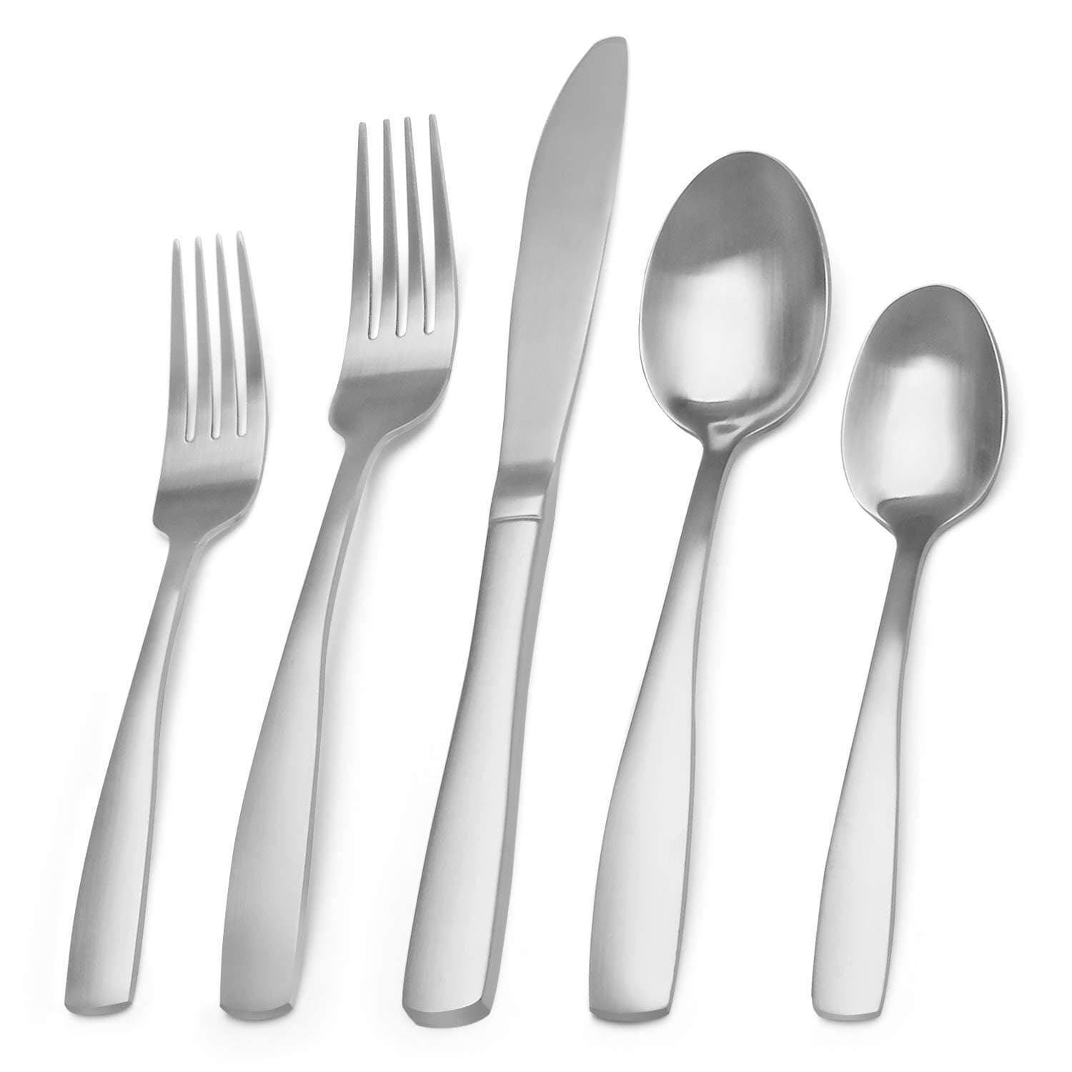 Matte Silverware Set, Bysta 20-Piece Stainless Steel Flatware Set, Kitchen Utensil Set Service for 4, Tableware Cutlery Set for Home and Restaurant, Satin Finish, Dishwasher Safe