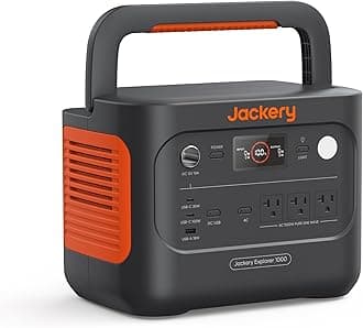 Jackery Explorer 1000 v2 Portable Power Station,1070Wh LiFePO4 Battery,1500W AC/100W USB-C Output, 1 Hr Fast Charge, Solar Generator for Camping,Emergency, RV, Off-Grid Living(Solar Panel Optional)ClimatePartner certified